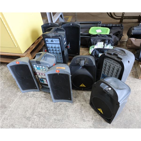 Multiple Electronics: Europort EPA300 & Passport 150 Pro Portable PA Systems, Speakers, Mikes, etc