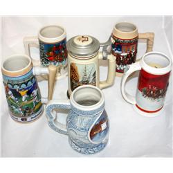 Lot -- 6 Collectible Beer Steins