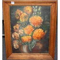 Framed Oil Of Flowers