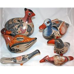 Lot --6 Hand Made Birds From Mexico