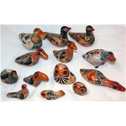 Lot --13 Hand Made Birds From Mexico