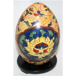 Large Hand Painted Ceramic Egg