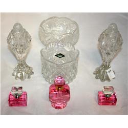 Lot of Crystal and Perfume Bottles