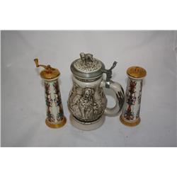 3 Collectibles Lenox USA Salt & Pepper Beer Stein