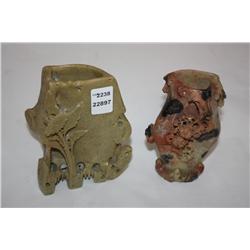 Set of Two Chinese Soapstone Carvings