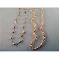 (2) 14kt GoldAAA Grade Gold Pearl Necklaces