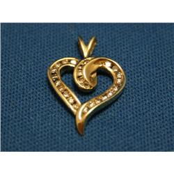 Round Cut Heart Shaped Diamond Pendant