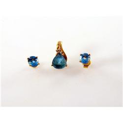 10kt Gold AAA Grade Blue Topaz Set