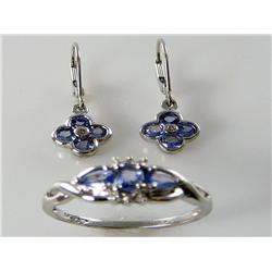 10kt Gold Tanzanite & Diamond Set