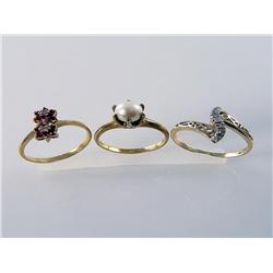 (3) Antique & Modern Gemstone Rings