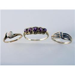 (3) Antique & Modern Gemstone Rings