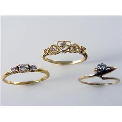 (3) 14kt & 18kt Gold Diamond Rings