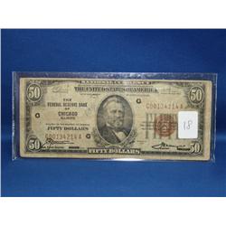 1929 $50 Dollar Bill