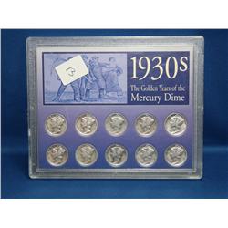 1930s Mercury Dime Collection