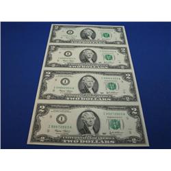 2003 $2 Dollar Uncut sheet