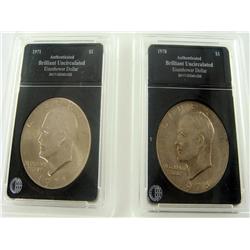 (2) Authenticated Uncirculated Eisenhower Dollars