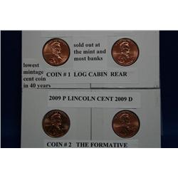 2 Sets 2009 P&D Lincoln Cents