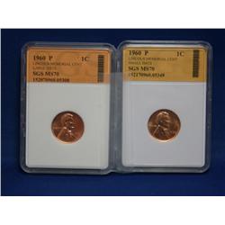 2-1960 P MS70 Lincoln Memorial Cent