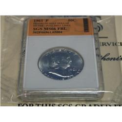 1961 P MS66 FBL Franklin Half Dollar