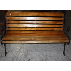 Wood and Wrought Iron Bench