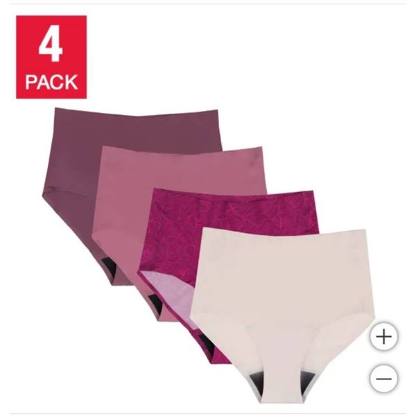 High-Rise Leak Protection Brief XL Pink Rose 4-Pack