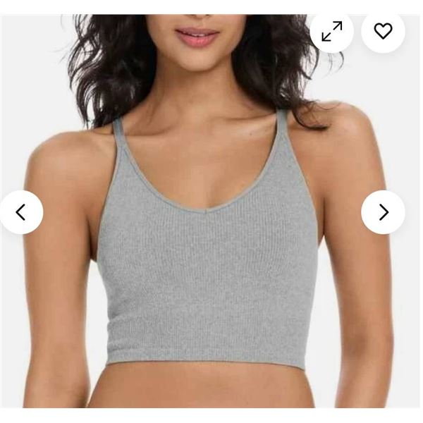 Lemon 2-Pack Ribbed Yoga Bras with Built-In Shelf Bra, Size SP