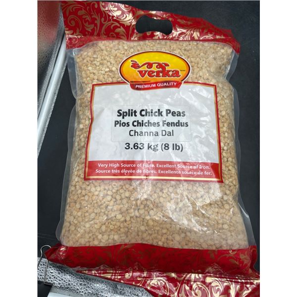 Verka Split Chick Peas Channa Dal 3.63 KG (8 LB) Bag