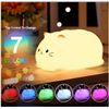 Image 1 : ZKLiLi Cat Night Light, Cute Cat Lights USB Rechargeable Cat Lamp Nightlight with 7-Color Modes