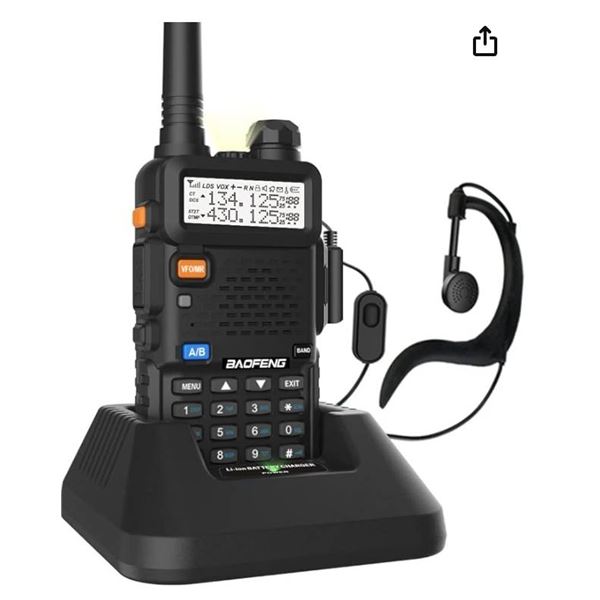 Baofeng 5RX 8W Dual Band Two-Way Radio with Accessories