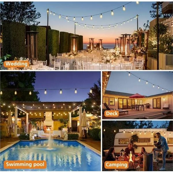 Solar String Lights 10m 40 big Bulb Warm White