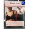 Image 2 : Calvin Klein 2-Pack Cotton Modal Blend Bralette, Size L/G Pink & Black