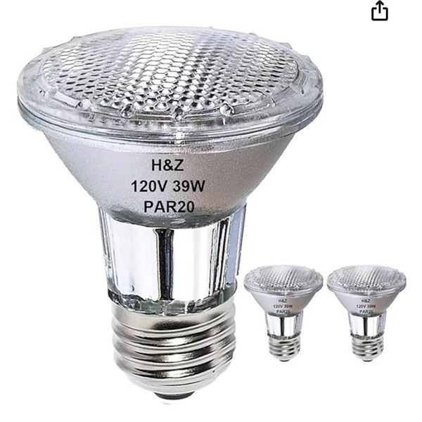 H&Z Par20 120V Halogen Light Bulbs with E26 Medium Screw Base