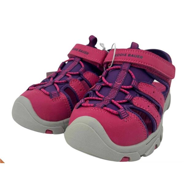 Eddie Bauer Girls’ Closed-Toe Sandals, Size 1, Pink/Purple