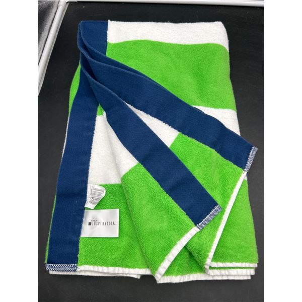 Blue, Green, and White Towel – 100% Cotton