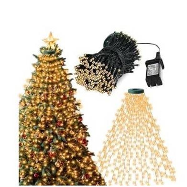 Christmas Tree Lights, 400 LED Cascading Twinkle Lights for 6.6-7.5 ft Trees (Warm White)