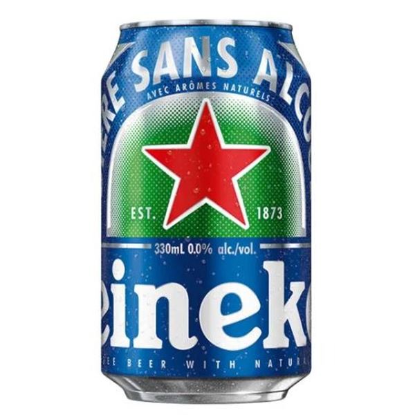 Heineken 0.0 Alcohol Free Beer, 330 ml, 6 Cans per Pack, Lot of 2