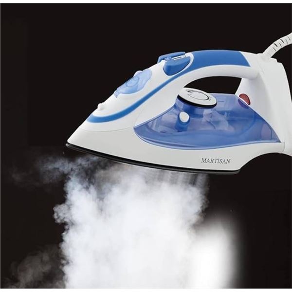 MARTISAN SG-5003 Steam Iron for Clothes, Non-Stick Soleplate, Self-Cleaning Function, Blue