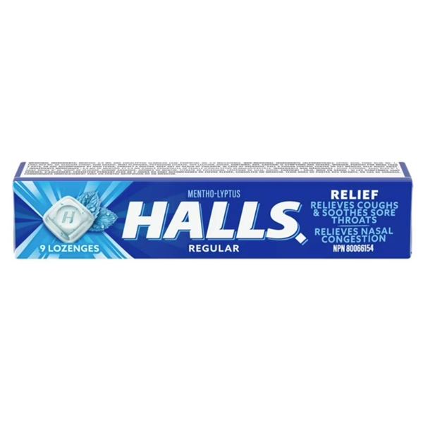 Lot of 9  Halls Mentho-Lyptus Relief Lozenges, Regular Flavor, 9-Count Each