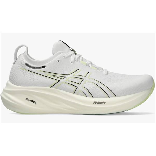ASICS Gel-Nimbus 26 Running Shoes, Men’s Size 9, White/Yellow Design