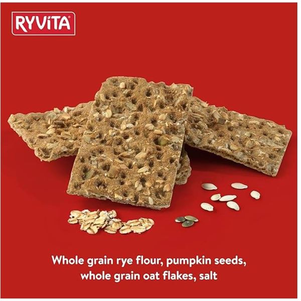 Ryvita Rye Crispbread with Pumpkin Seeds and Oats, 5 x 200g