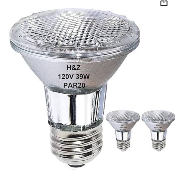 H&Z Par20 120V Halogen Light Bulbs with E26 Medium Screw Base