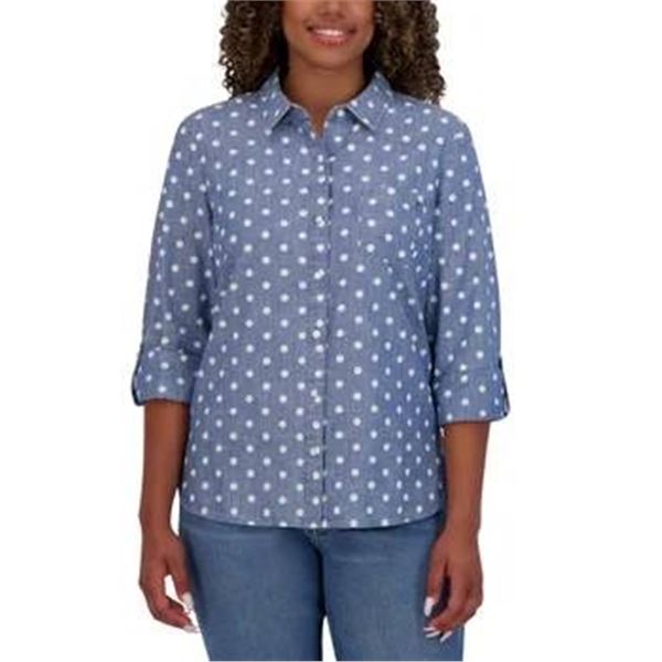 Tommy Hilfiger Women’s Polka Dot Long-Sleeve Shirt, Size L/G