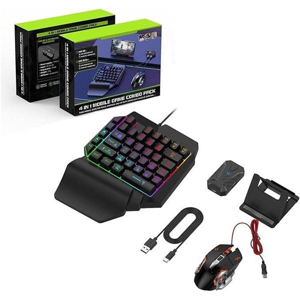 4 in 1 Mobile Game Combo Pack with Keyboard, Mouse, and Converter