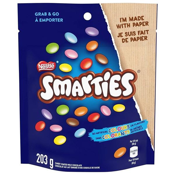 Lot of 5 Nestle Smarties Candy Bags, 203g Each