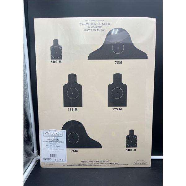 Rite in the Rain All-Weather 25-Meter Silhouette Slow-Fire Target Sheets, 10 sheets, 17″ x 