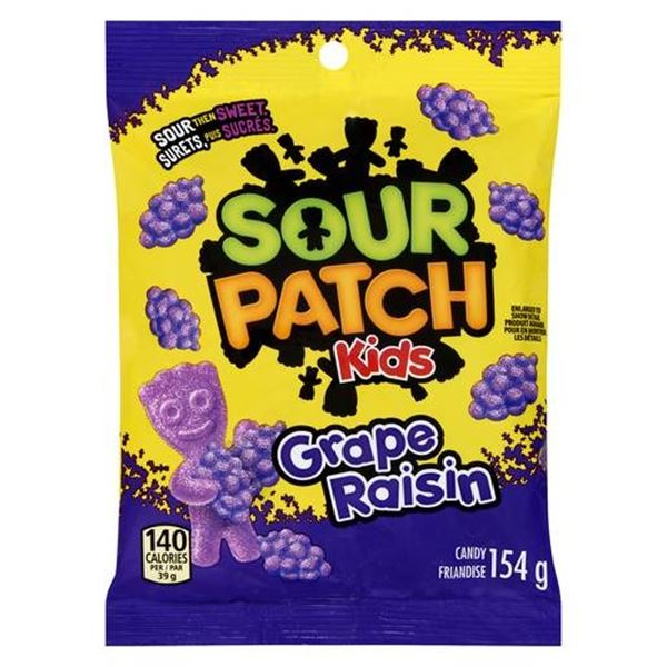 Sour Patch Kids Grape Raisin Candy – 12 x 154 g Bags