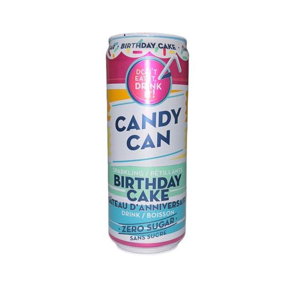 Candy Can Birthday Cake Sparkling Drink 12 x 330mL Cans – Zero Sugar