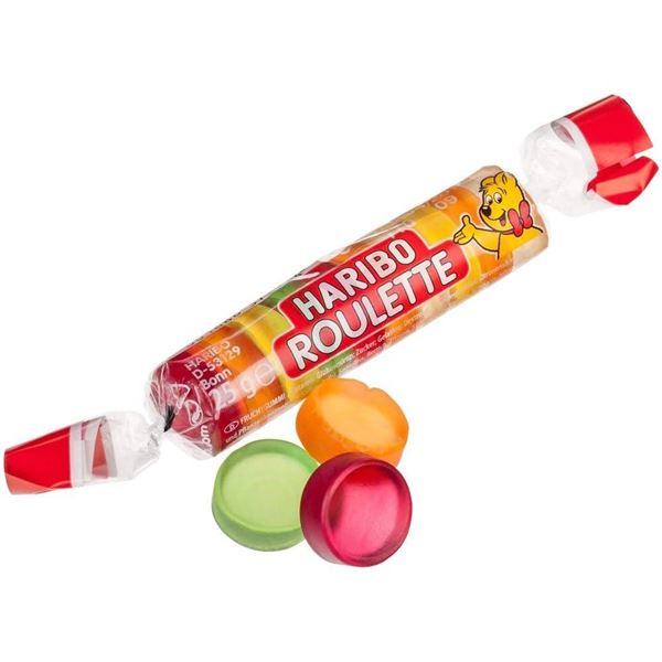 Haribo Roulette 50 Rolls x 25g Candy Assortment