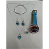 Image 3 : Heart-Shaped Jewelry Set with Analog Watch