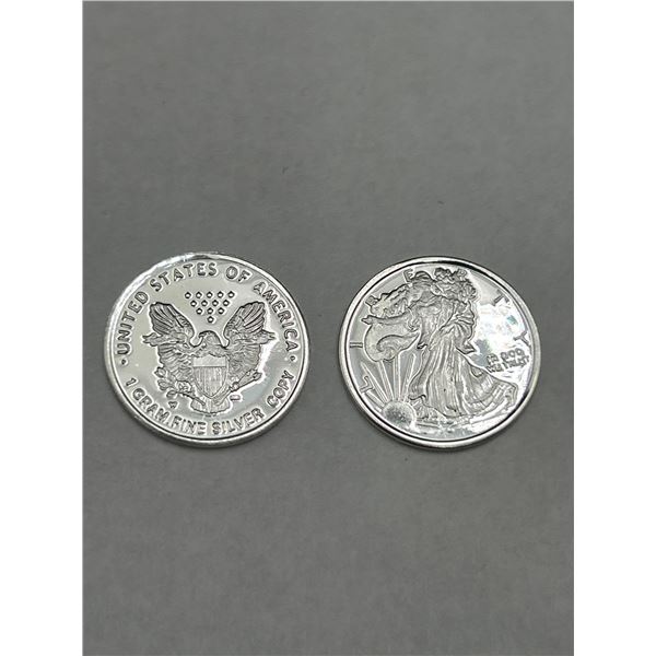 United States Of America 1 Gram Silver  Coins – Lot Of 2